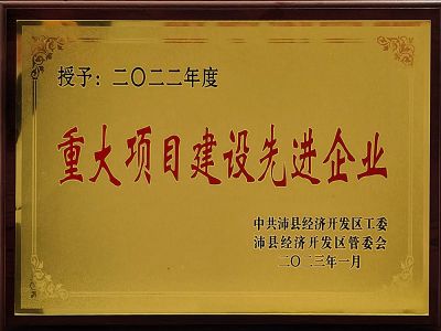 重大項目建設先進企業